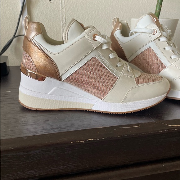 NEW Michael Kors High Heeled Sneakers - Picture 2 of 5